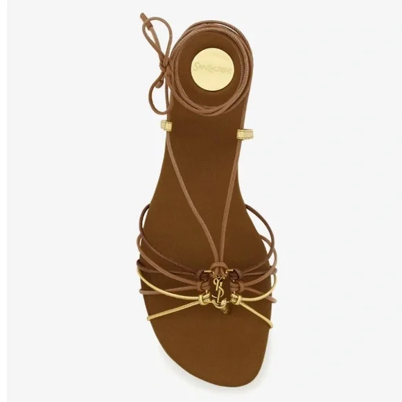 SAINT LAURENT Babylone YSL logo straps sandals